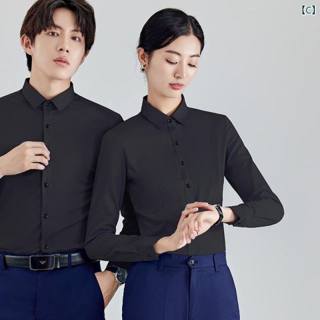 2XL 秋服 レディース ファッション オシャレ カワイイ シンプル 大人カワイイ 大きいサイズ メンズ 黒 シャツ 面接 フォーマル MAAHADDERANG_COM