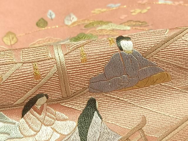 平和屋着物□訪問着 刺繍 人物風景文 金糸 やまと誂製 正絹 逸品 未  