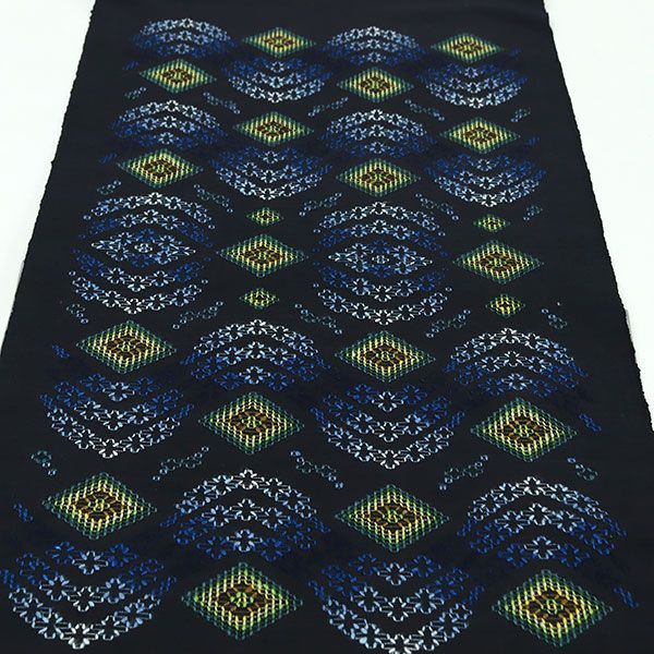 沖縄県重要無形文化財読谷山花織手織り9寸名古屋、米沢紬手織り八寸名古屋帯 琉球読谷山花織 九寸名古屋帯 浦さやか ティバナ｜着物専門店