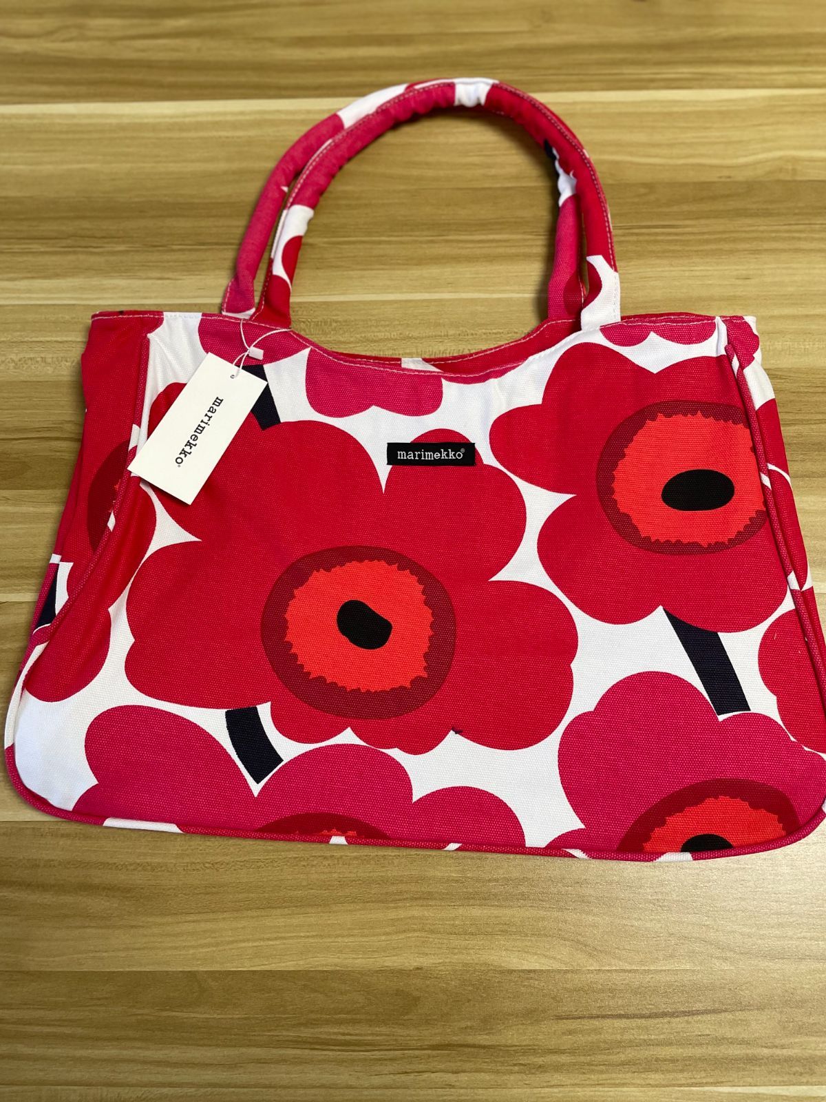 marimekko◆PAPAVER/ショルダーバッグ/キャンバス/　ウニッコ　トート　花柄