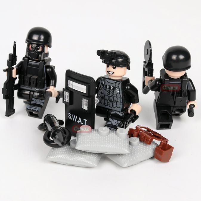 LEGO 互換 レゴ SWAT 特殊部隊 大量武器 ミニフィグ6体 豪華セット 