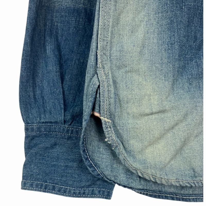桃太郎ジーンズ 出陣 ボタンダウンデニムシャツ AW【美品】 桃太郎ジーンズ 出陣 デニム ワークシャツ トップス 38 - メルカリ