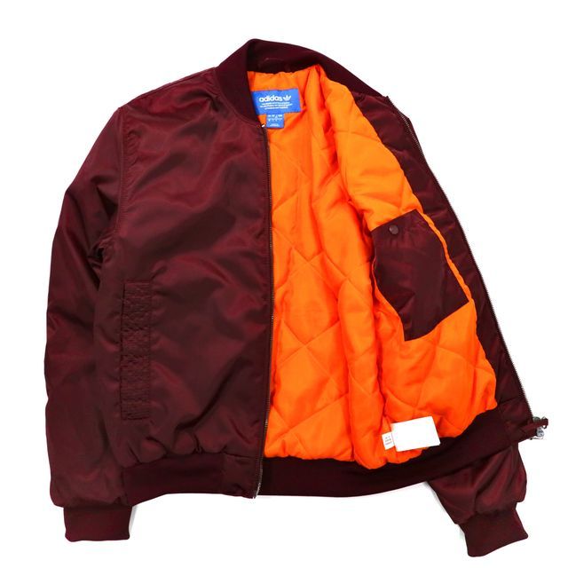 アディダス adidas☆MA-1 フライトジャケット 刺繍ロゴ トレフォイルL adidas Originals MA-1 フライトジャケット XS ボルドー