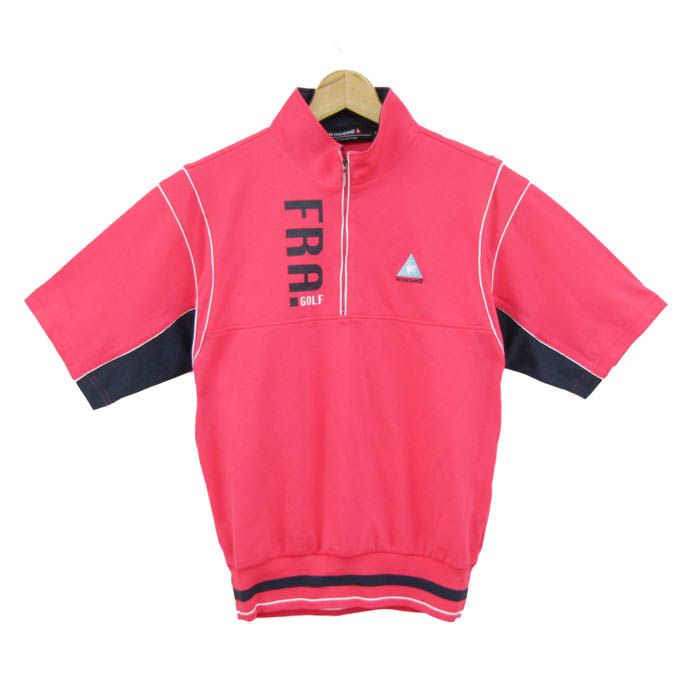 高品質，定番】 ルコックスポルティフ 半袖ポロシャツ レッド 【サイズLL】