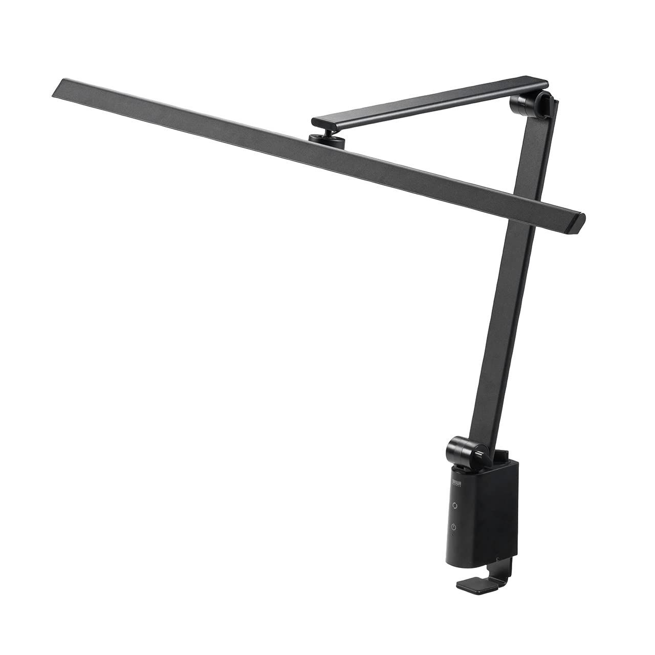 サンワダイレクト デスクライト LED クランプ 幅80cm 無段階調光 5段階調色 電気スタンド 卓上 ブラック 800-LED060