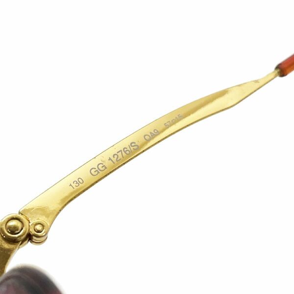 グッチ サングラス ホースビット 度付きレンズ べっ甲調フレーム ブラウン系 茶色 クリアダークブラウンレンズ GG 1276 S GUCCI ティアドロップ 度入り メガネ めがね 眼鏡 アイウェア ドライブ 運転 アウトドア KANDAIZUMI_COM