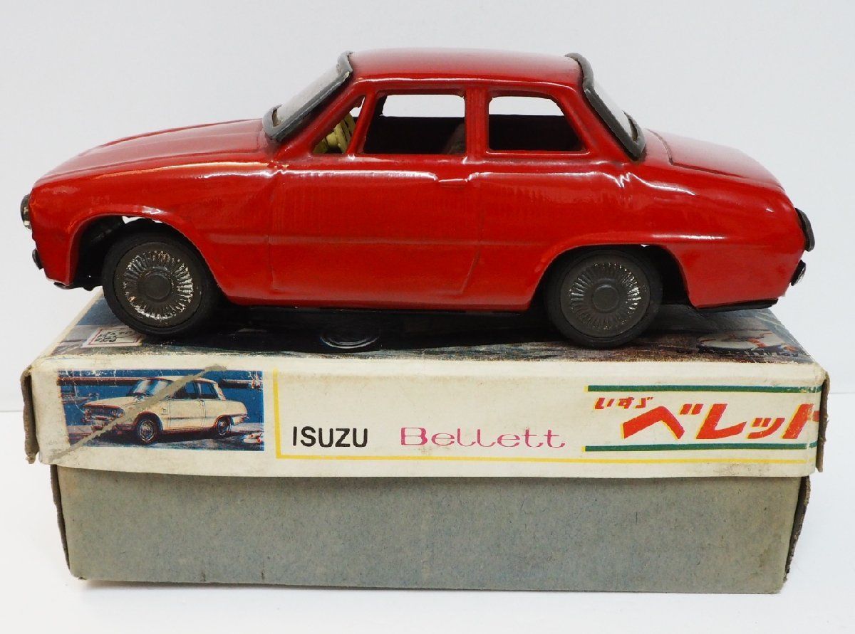 旭玩具【イスズ ベレット赤レッド】ブリキ フリクション ミニチュア自動車【箱付】 旭玩具【イスズ ベレット ISUZU Bellett 赤レッド】ブリキ