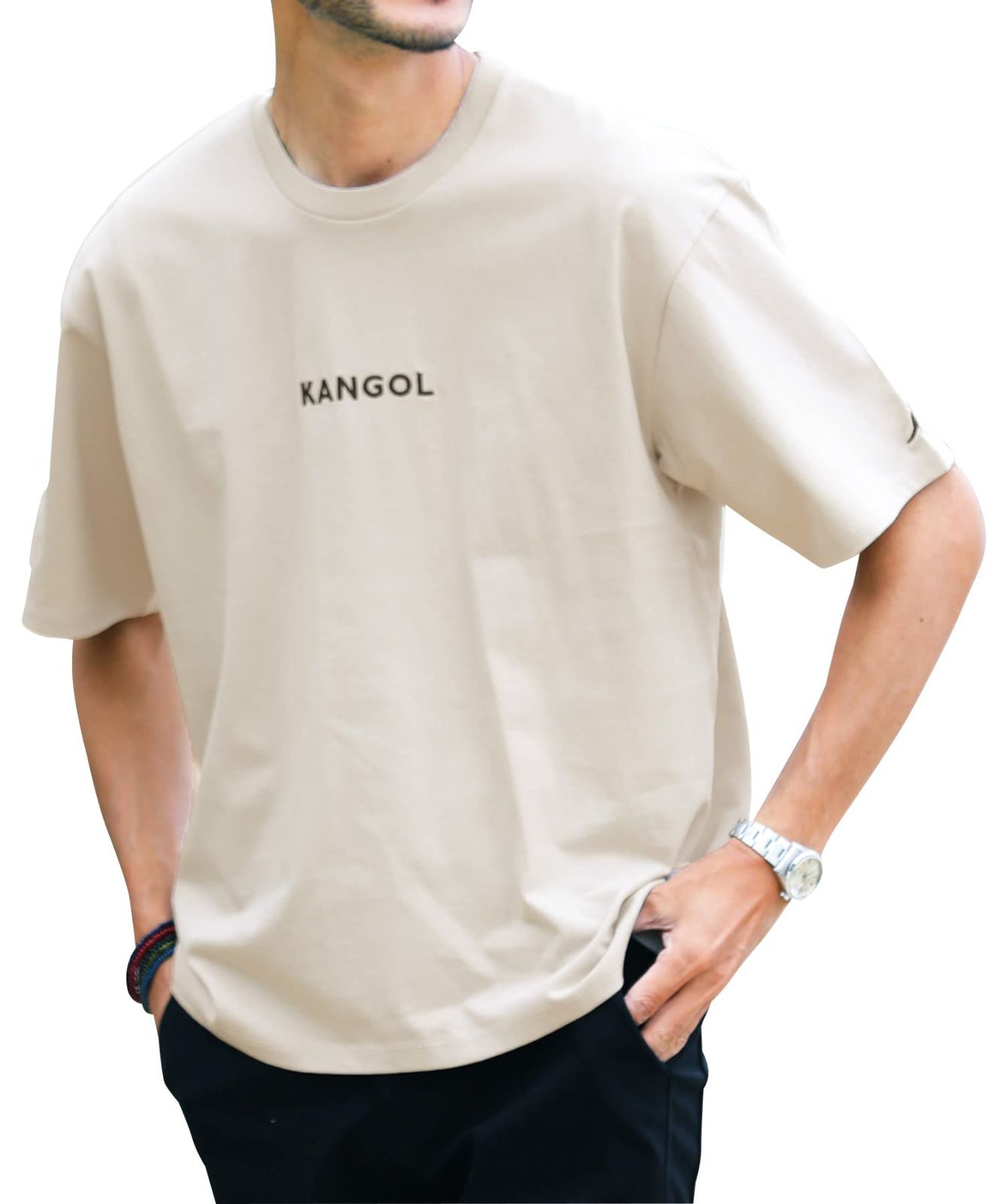 【数量限定】夏 メンズ ブランド クルーネック 半袖 無地 カットソー Tシャツ ワンポイント ティーシャツ サーフ系 LULU別注 ペア カップル ペアルック [カンゴール] お揃い 白 黒