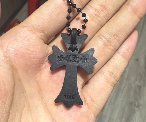 新品 CHROME HEARTS クロムハーツ 20th RUBBER SMALL CH CROSS ラバー シリコン クロス ネックレス ペンダント トップ 青山店20周年記念ノベルティ 透明 ホワイト