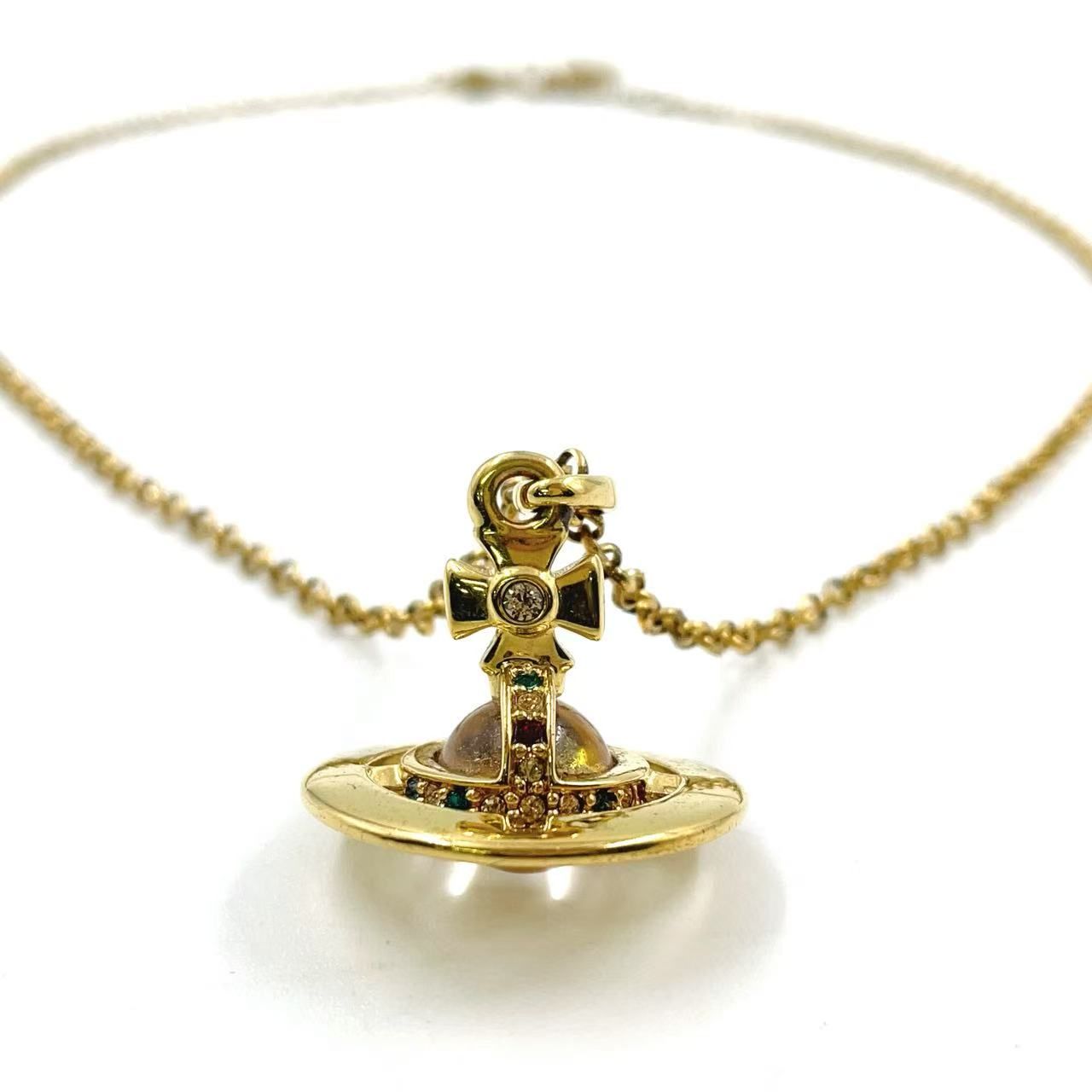 Vivienne Westwood タイニーオーブ カラーストーン GP ゴールド