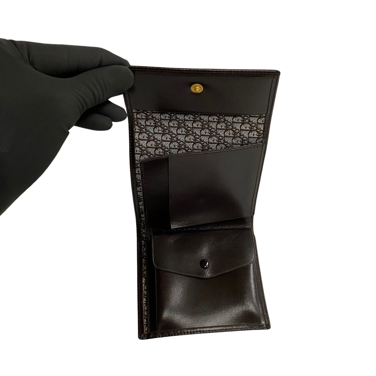 極 美品 Christian Dior ディオール トロッター 柄 ロゴ 金具 カーフ
