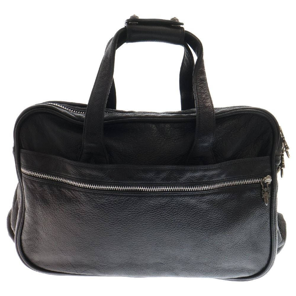 CHROME HEARTS (クロムハーツ) BAG-DIAPER ダイパーバッグ ダガージップ レザー ボストンバッグ ハンドバッグ ブラック/シルバー