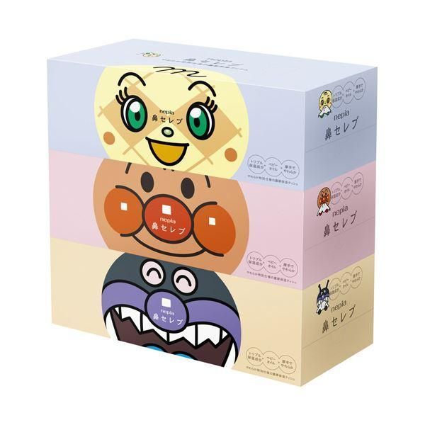 まとめ 王子ネピア ネピアアンパンマン鼻セレブ 180組 箱 1パック 3箱 〔×5セット〕