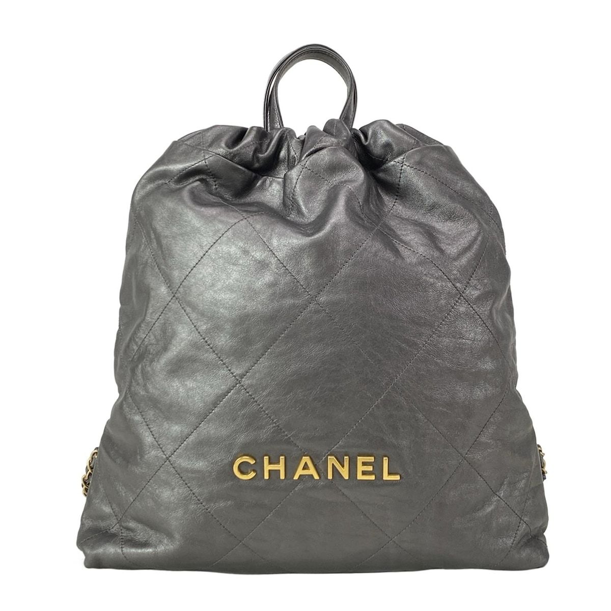 CHANEL シャネル ロゴ キャンバス 巾着型 2WAYリュック ビーチバック CHANEL シャネル ロゴ キャンバス 巾着型 2WAYリュック ビーチバック
