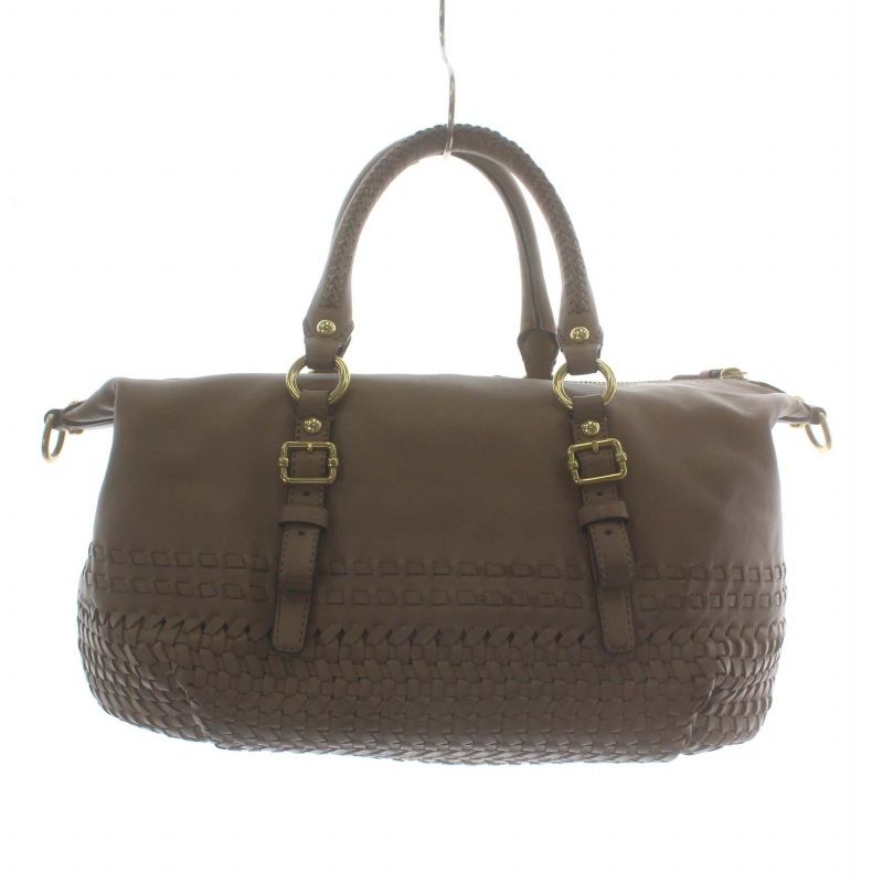 コーチ COACH ハンドバッグ ショルダー 2WAY オールレザー 編み込み