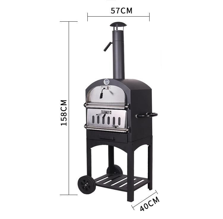 送料無料 立式炭火ピザオーブン バーベキュー炉 屋外庭園用 BBQピザ焼き炉 焼き餅調理機能付き 今週注目 ZZ520