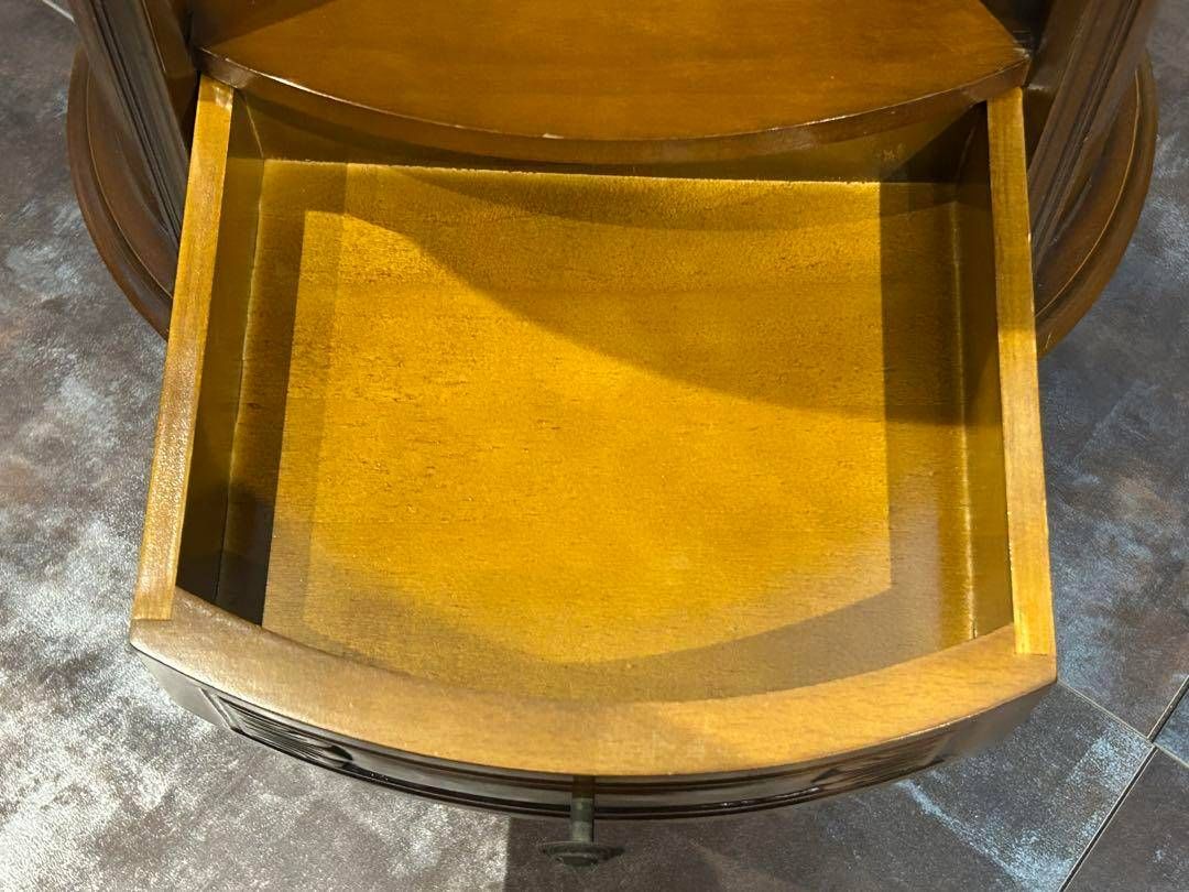 アンティーク　2段チェスト　ラウンドコンソール　クラシック　木彫　猫脚　GZ アンティーク 2段チェスト ラウンドコンソール クラシック 木彫