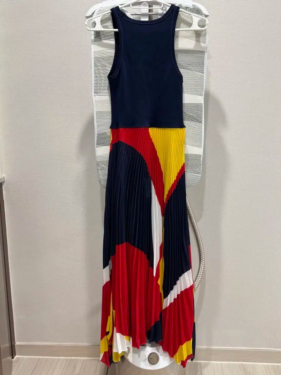 ポロラルフローレン マルチ カラー プリーツ ロング ワンピース