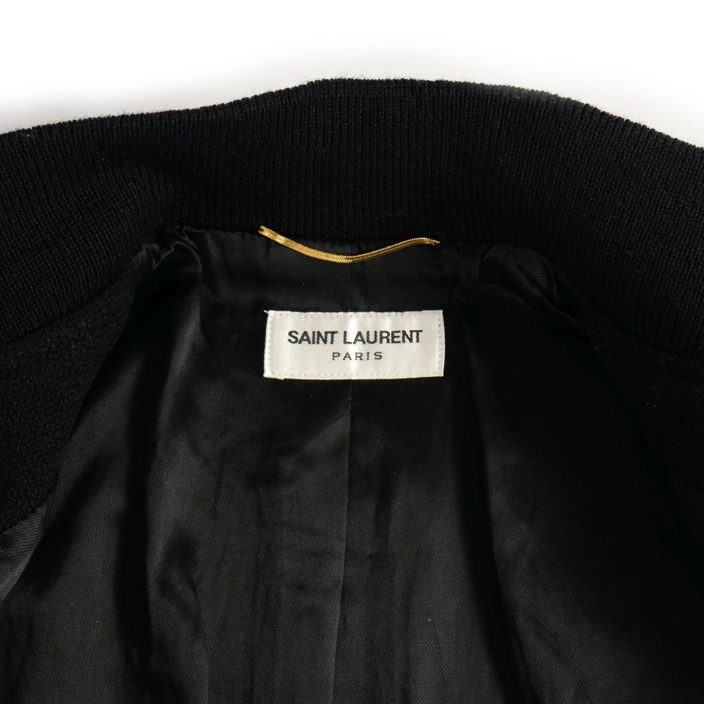 美品Saint Laurent テディジャケット ブルゾン F36 黒×白 SAINT