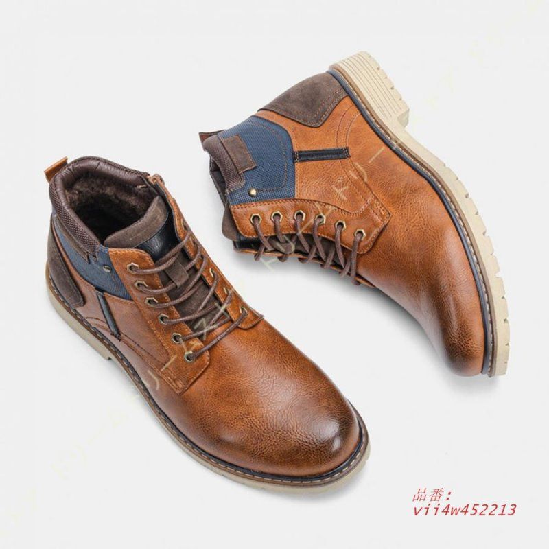 メンズ ブーツ サイドジップ レースアップ エンジニアブーツ ジッパー 滑り止め フラットヒール 黒 柔らかい 大きいサイズ 紳士ブーツ ワークブーツ 防水 vii4w452213