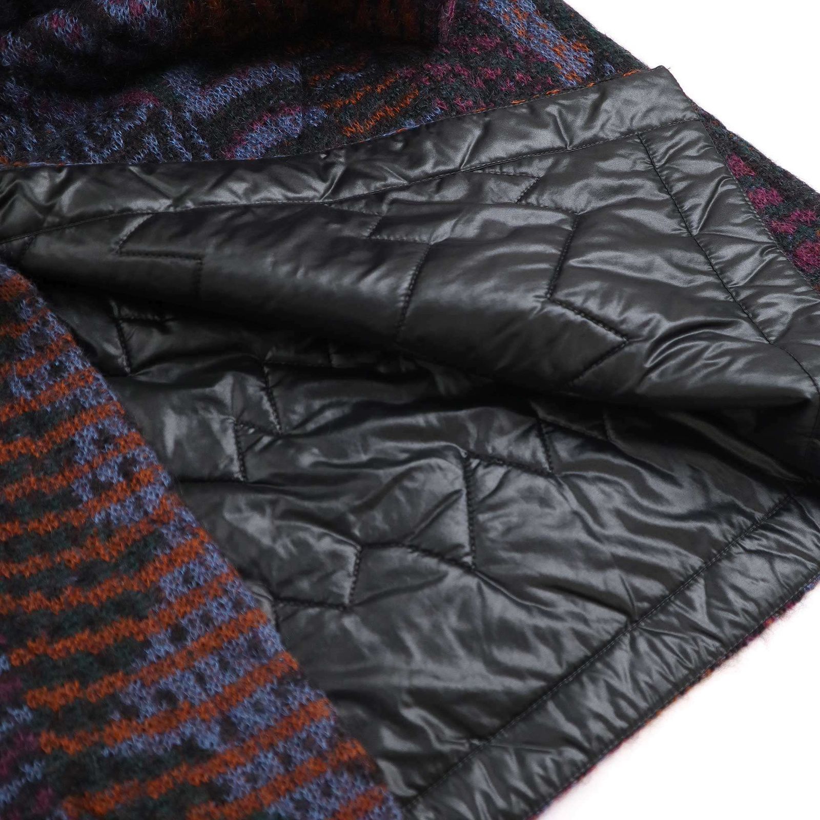 最高級★ミッソーニ モヘア リバーシブル ニットコート 大きいサイズ 44 MISSONI ミッソーニ リバーシブルキルティングモヘヤニット