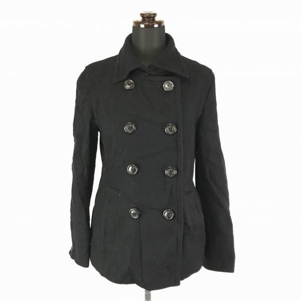 日本製☆J.PRESS☆カシミヤ混/Pコート【レディースS/紺】両