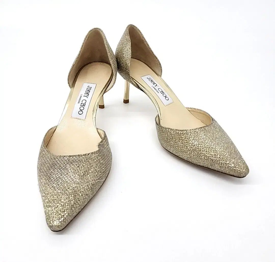 Jimmy Choo(ジミーチュウ) グリッター ゴールド ヒール シューズ