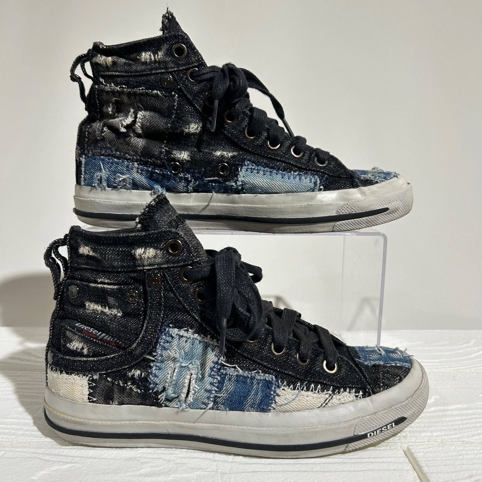 DIESEL ディーゼル ハイカットスニーカー デニム パッチワーク