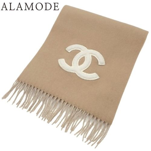 CHANEL シャネル ココマーク マフラー アパレル ファッション小物 ストール カシミヤ ベージュ アイボリー レディース 40802139564 アラモード