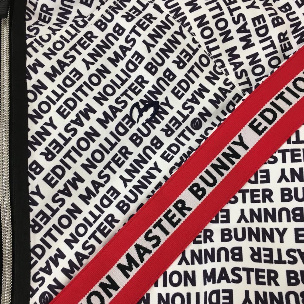 美品】マスターバニー ジップパーカー 白×ネイビー×レッド ロゴ