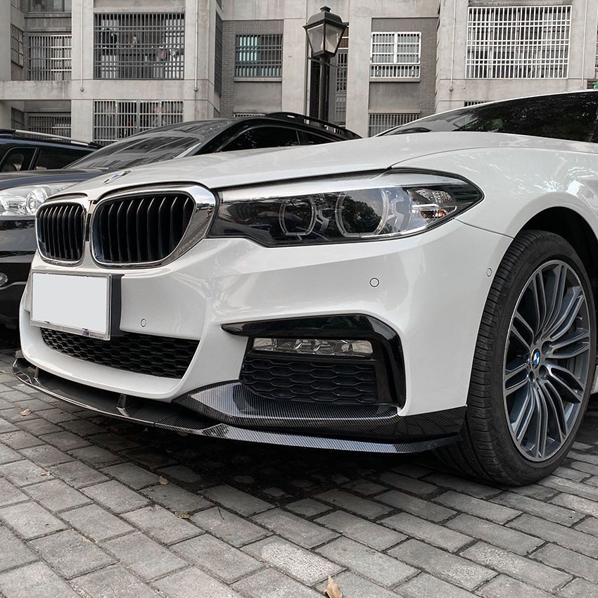 BMW 5シリーズ G30 前期 Mスポーツ 2018-2020 フロントリップスポイラー フロントアンダースポイラー フロントコーナーエクステンション 外装パーツ PP素材 カーボンファイバー調