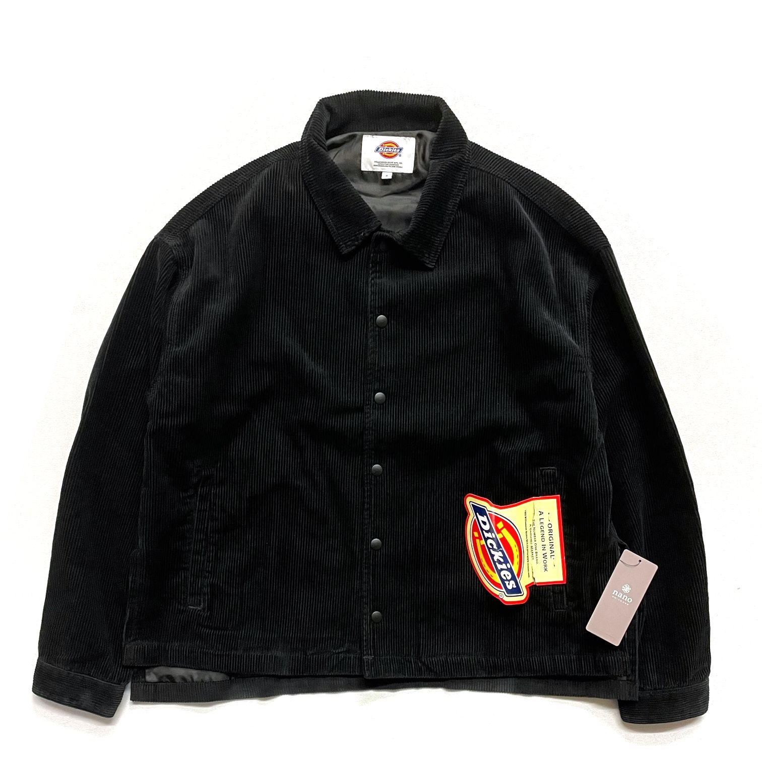 未使用品Dickies ディッキーズ × nano universe ナノユニバース 別注コーデュロイ コーチジャケット 太畝 サイドスリット  213M10NU01 S ブラック
