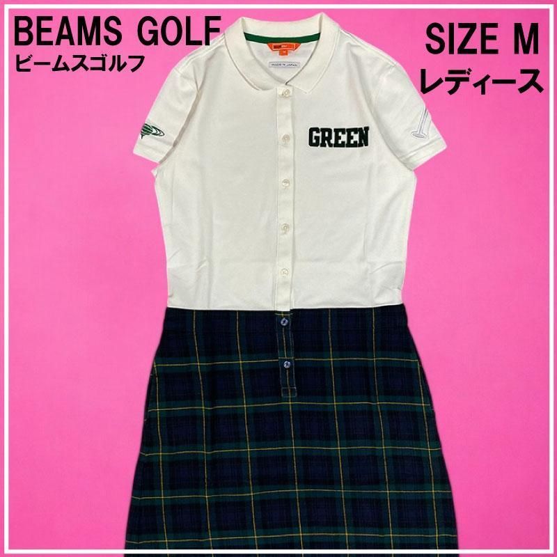 BEAMS GOLF ビームスゴルフ 半袖 ポロ ワンピース チェック 柄 M
