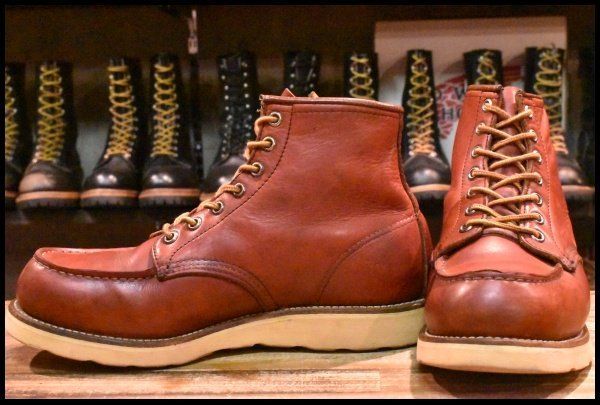 【7.5E 中古 半円犬タグ 95年】レッドウィング 875 アイリッシュセッター 赤茶 オロラセット モック ブーツ redwing ...