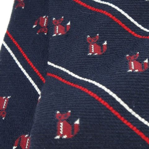 トムブラウン THOM BROWNE ナロータイ ネクタイ ウール シルク混 絹