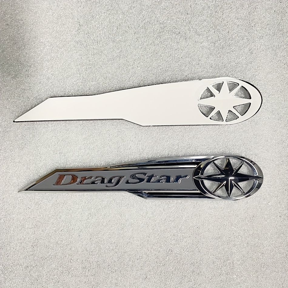 2個セット エンブレム ドラッグスター 車 3D 立体 貼り付け シール スターデザイン メタルエンブレム 2枚セット