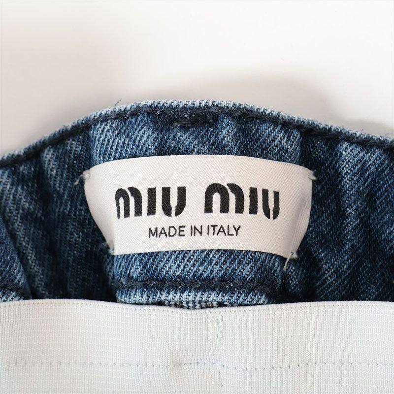 オススメ☆【MIU MIU】ミュウミュウ ロゴ刺繍入り ジーンズ