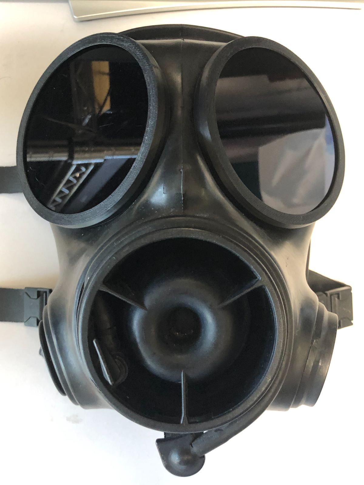 イギリス軍S10ガスマスク用レンズ ブラック 黒 GasMask 外付けリング付