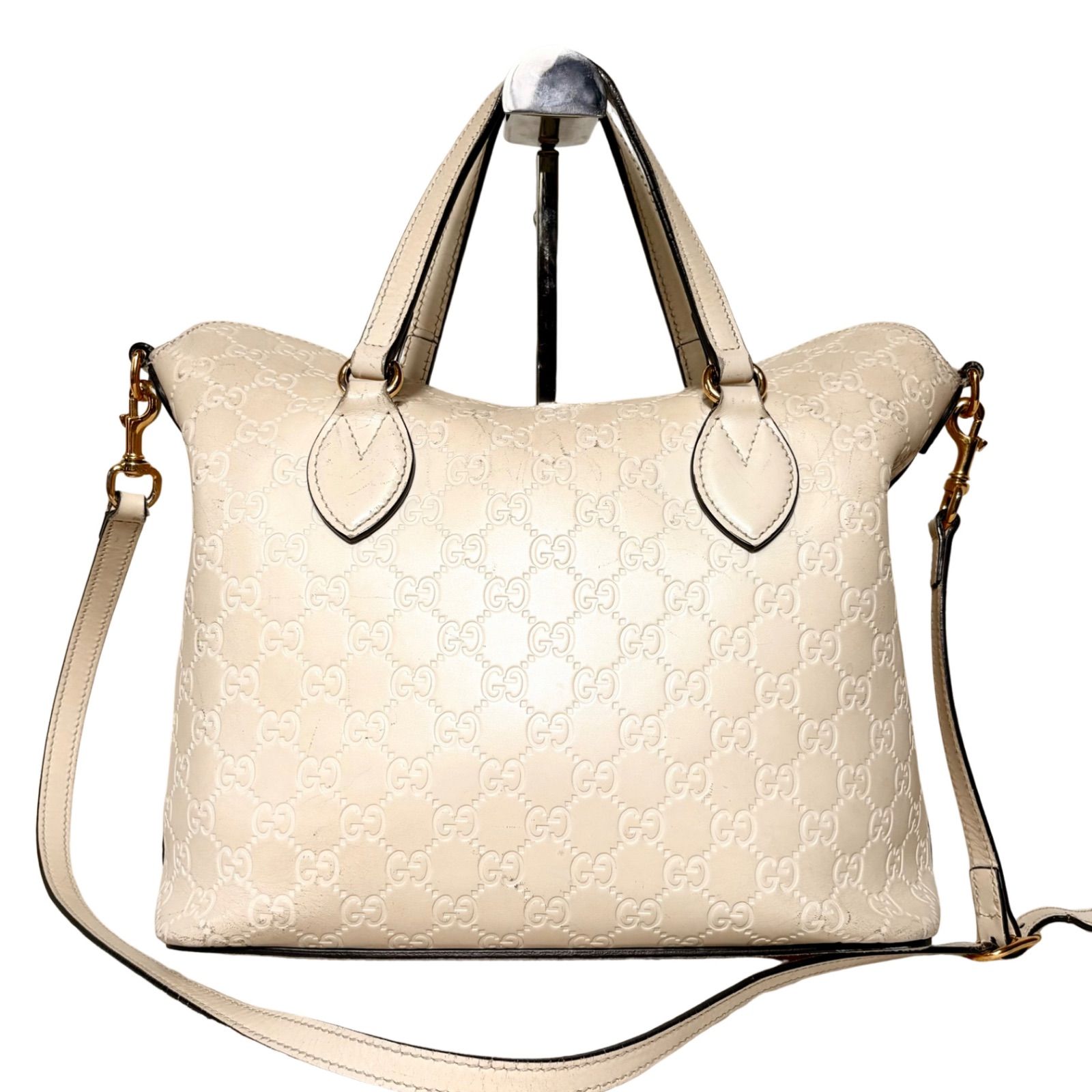 GUCCI グッチ グッチシマ ショルダーバッグ 2way ホワイト - メルカリ