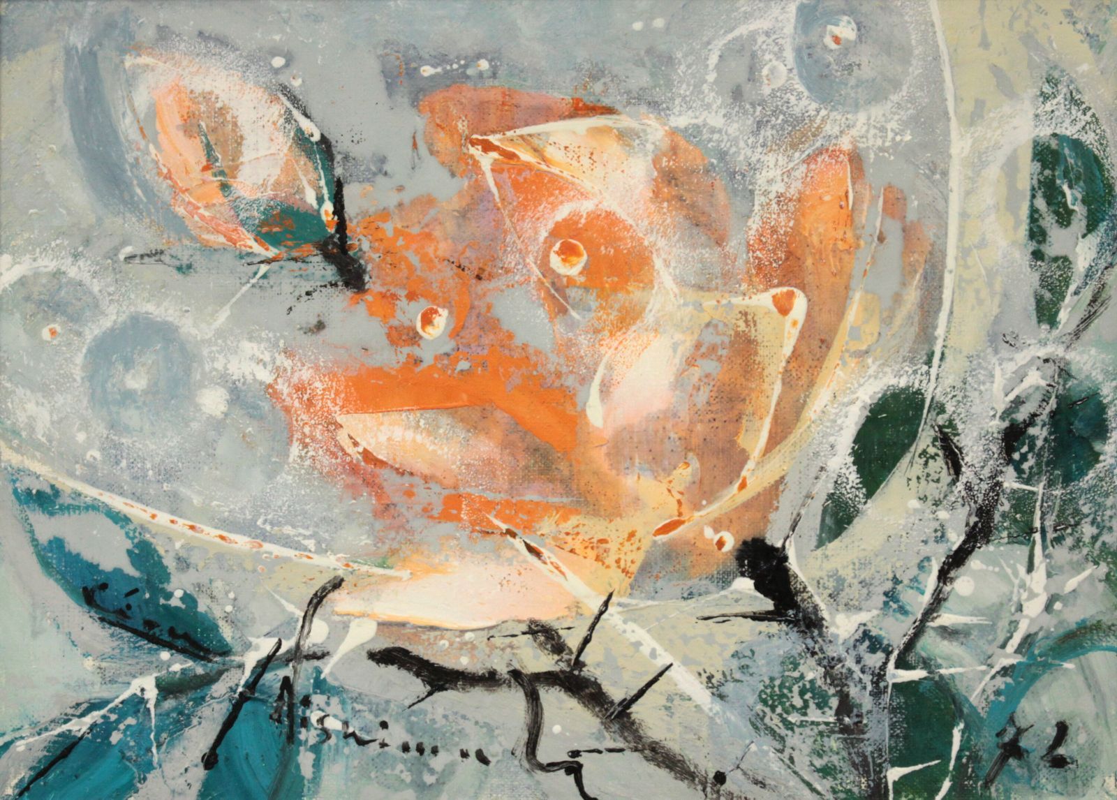 西村計雄 「ばら」 油絵・油彩画 絵画 西村計雄 「ばら」 油絵・油彩画 絵画 - メルカリ