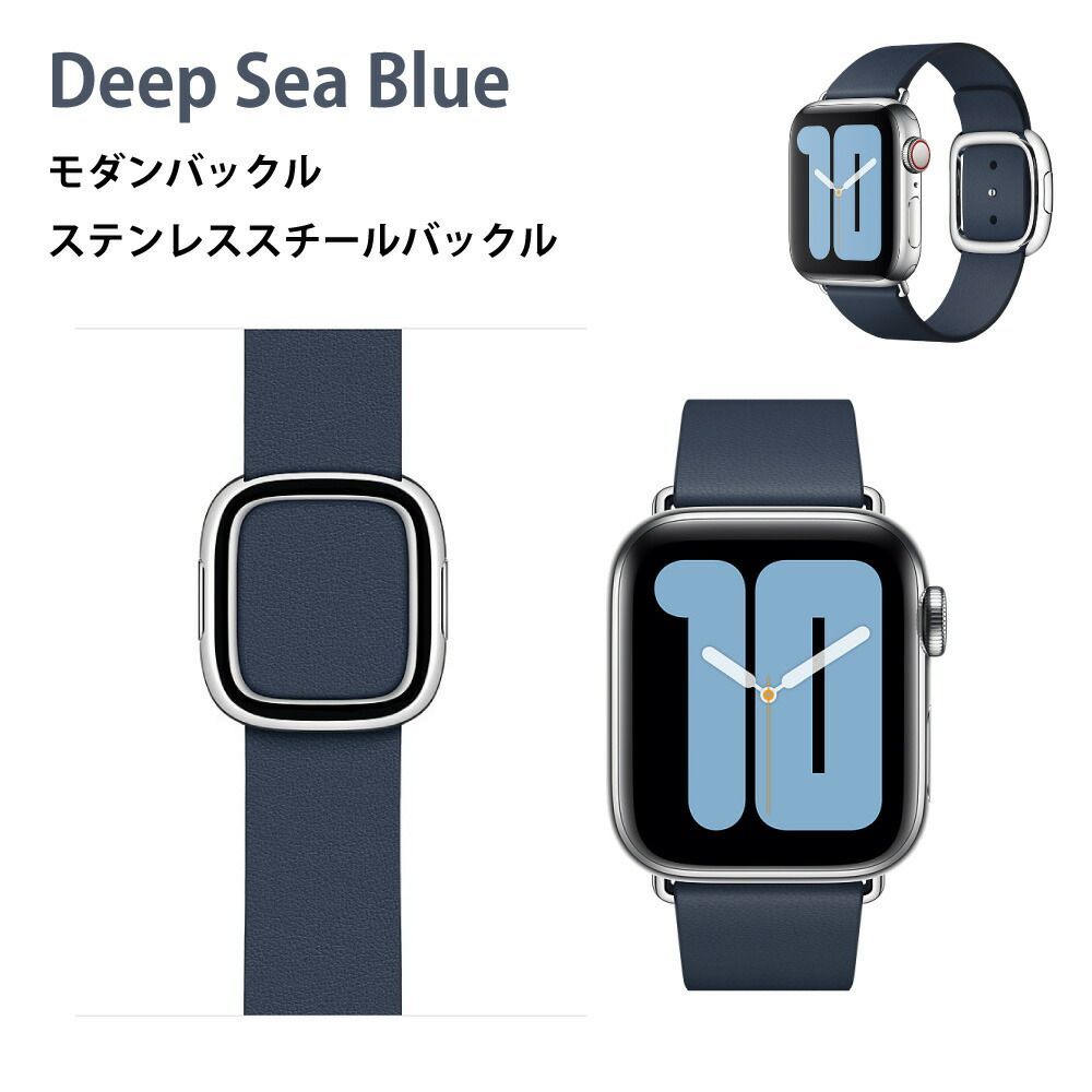 アップル 純正 Apple Watch 40mm 38mm ケース用 ステンレススチールバックル レザー apple watch series 5 6 SE band applewatch5 applewatchSE applewatch6