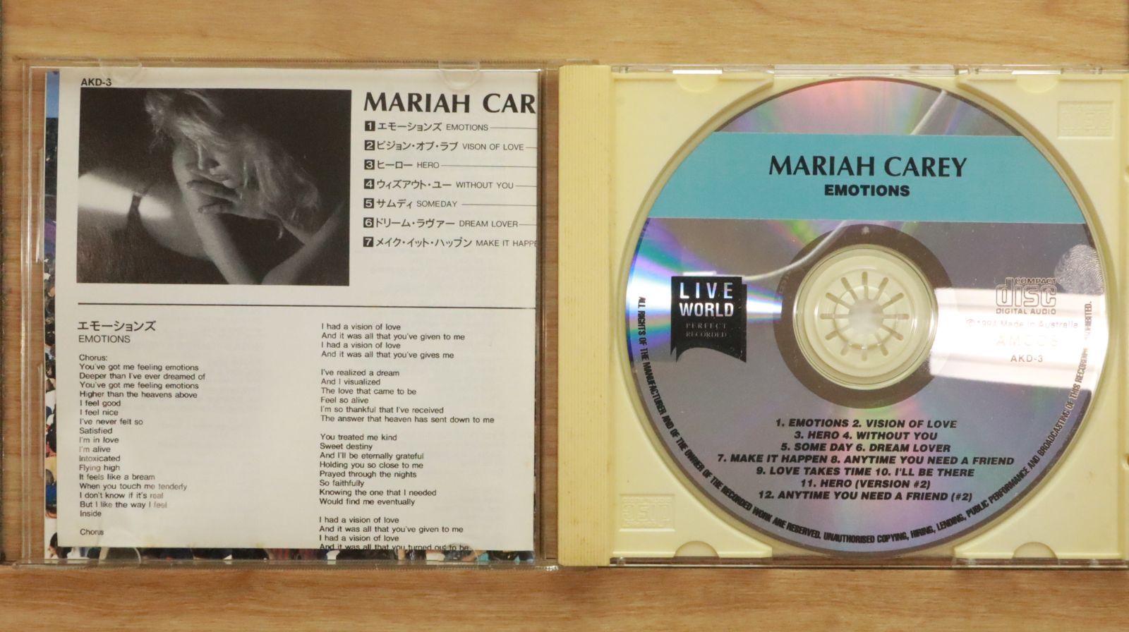 国内盤CD☆マライア・キャリー/MARIAH CAREY□ WITHOUT YOU