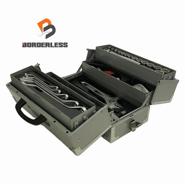 比較的 コメント必読 TONE トネ ハンドツールセット 53pcs TSS4331SV シルバー 両開きケース BX331 整備用 工具セット 108361