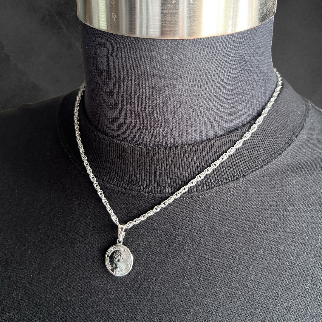 ネックレス シルバー コイン ネックレス メンズ レディース（コイン  