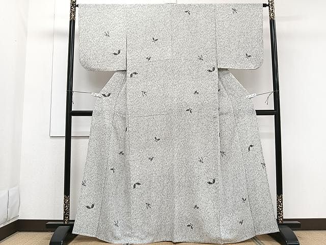 平和屋着物▽上質な小紋　単衣　舞蝶文　綿　逸品　CAAV3172ut 平和屋着物▽上質な小紋 単衣 舞蝶文 綿 逸品 CAAV3172ut