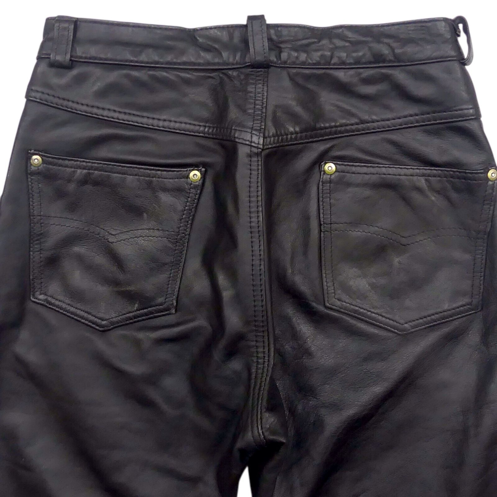 Schott ショット レザーパンツ W32 本革 メンズ 黒 ブラック USA