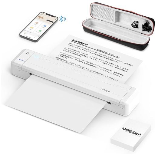 PC周辺機器 サーマルプリンター A4 ミニ小型 インク不要 スマホ
