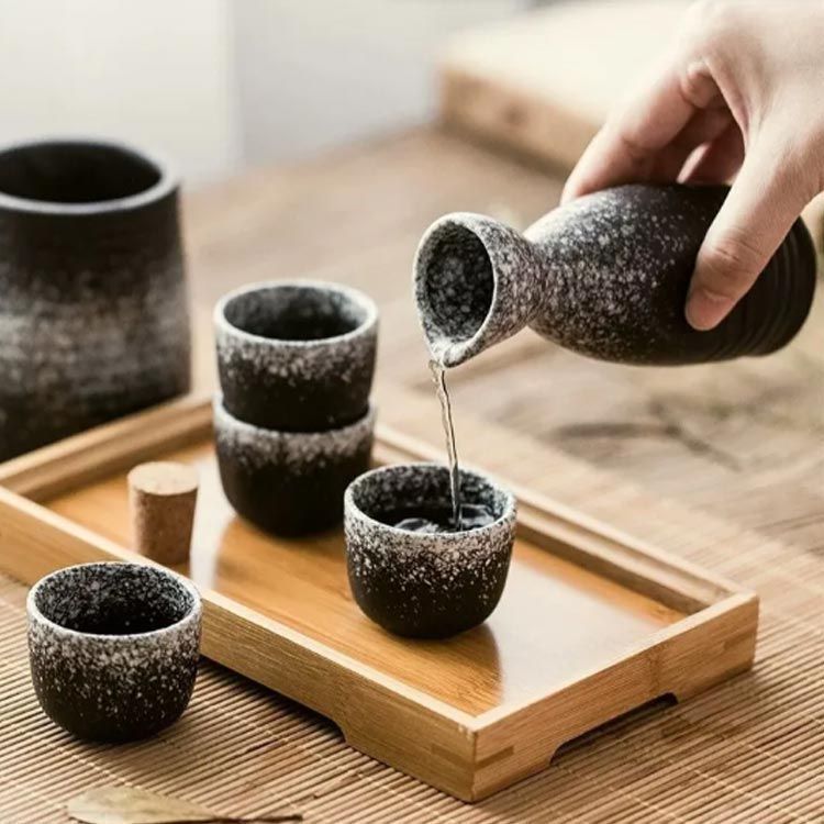 おちょこ 徳利 セット 熱燗 6点セット 陶器 お猪口 とっくり 酒燗器  