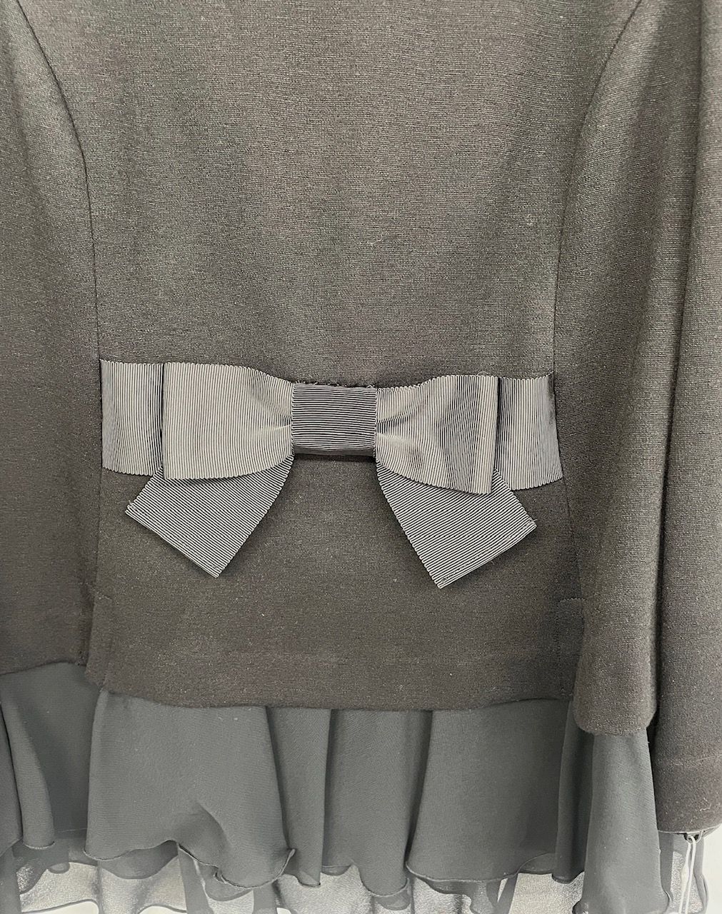 未使用 エムズグレイシー トップス リボン ブラック 長袖 黒