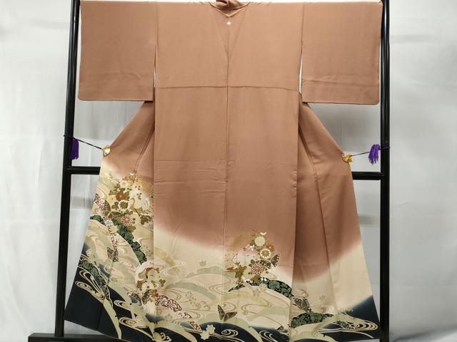 平和屋着物＊夏物 訪問着 絽 舞蝶孔雀文 金彩 洗える着物 DAAW0279op